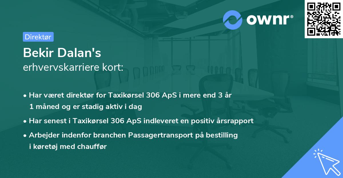 Bekir Dalan's erhvervskarriere kort