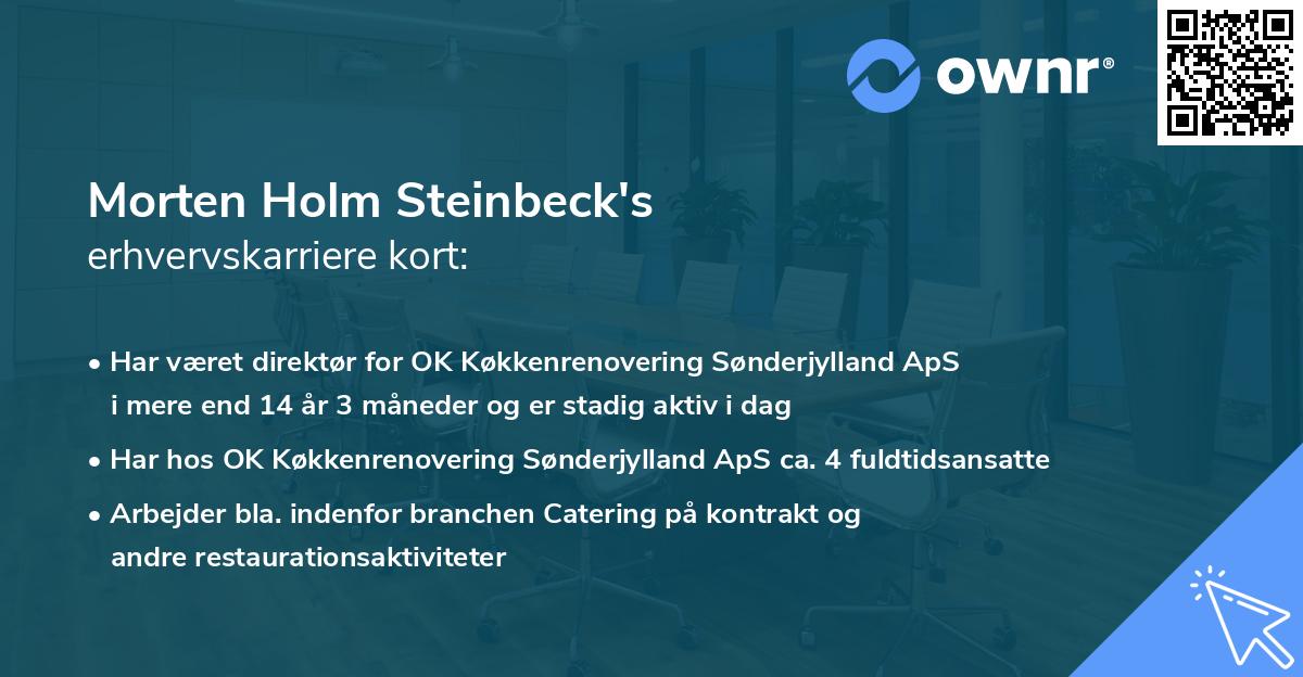 Morten Holm Steinbeck's erhvervskarriere kort