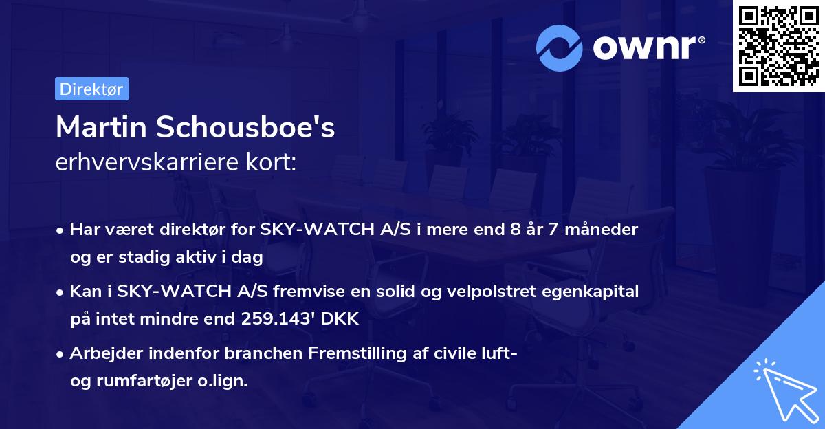 Martin Schousboe's erhvervskarriere kort