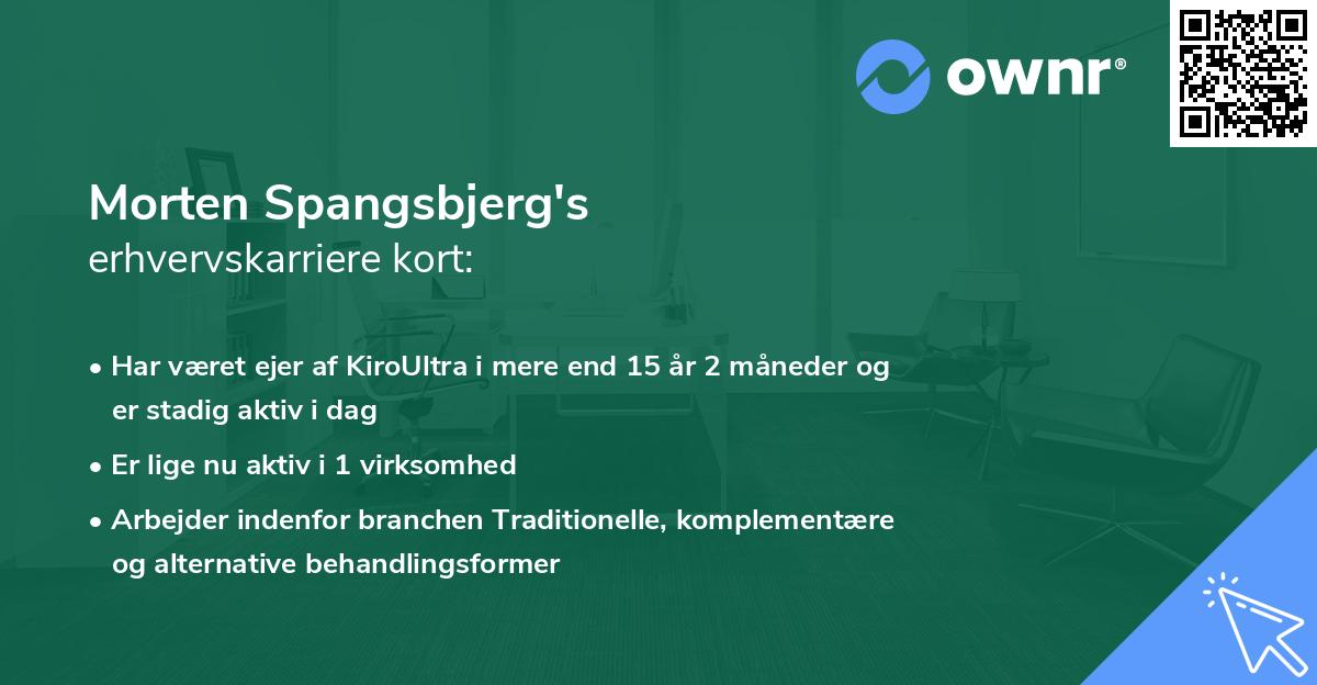 Morten Spangsbjerg's erhvervskarriere kort