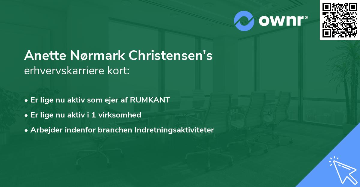 Anette Nørmark Christensen's erhvervskarriere kort