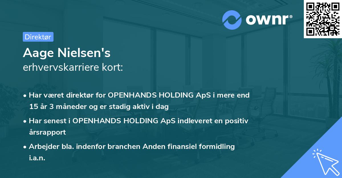 Aage Nielsen's erhvervskarriere kort