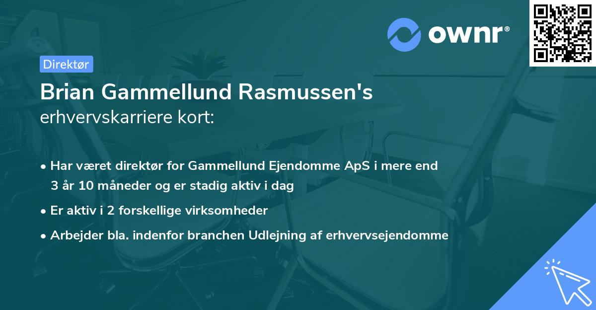 Brian Gammellund Rasmussen's erhvervskarriere kort