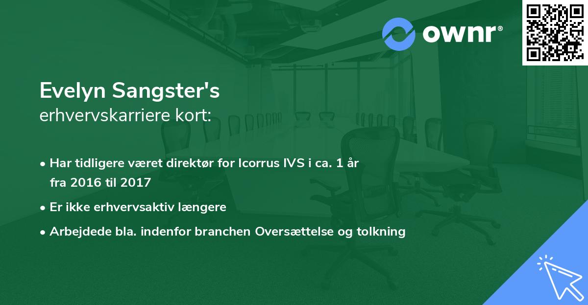 Evelyn Sangster's erhvervskarriere kort