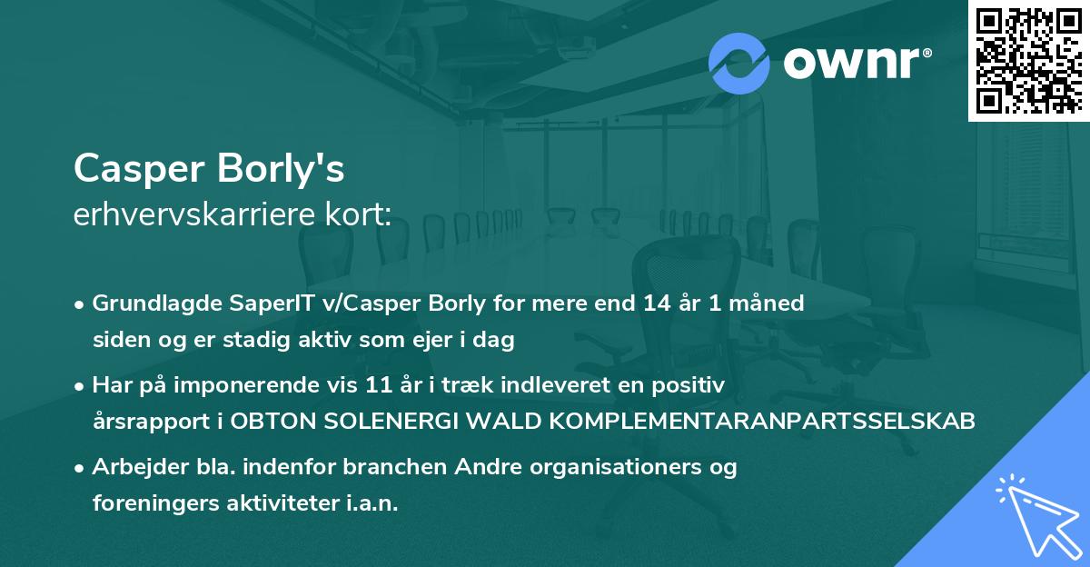 Casper Borly's erhvervskarriere kort