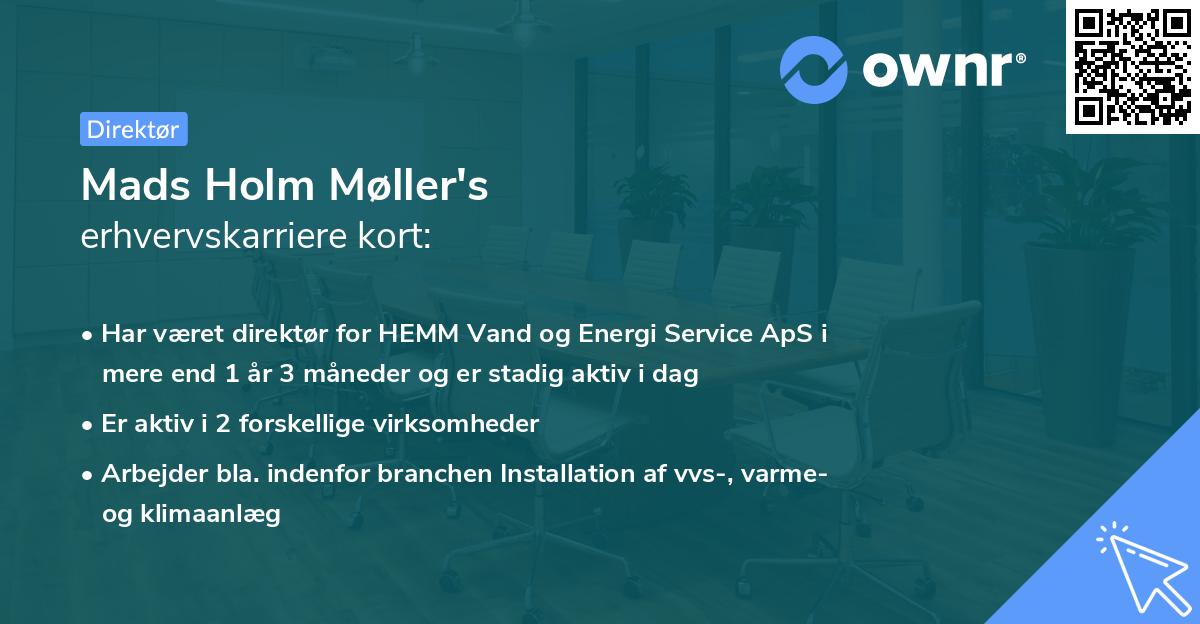 Mads Holm Møller's erhvervskarriere kort