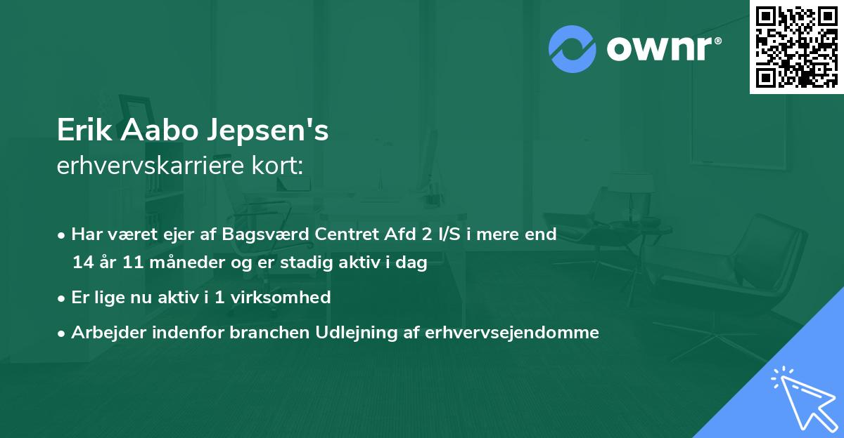 Erik Aabo Jepsen's erhvervskarriere kort