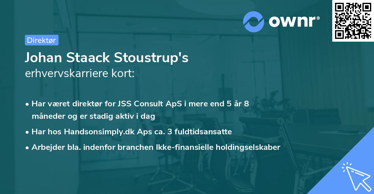 Johan Staack Stoustrup's erhvervskarriere kort