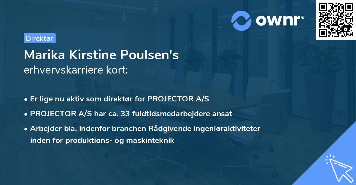 Marika Kirstine Poulsen's erhvervskarriere kort