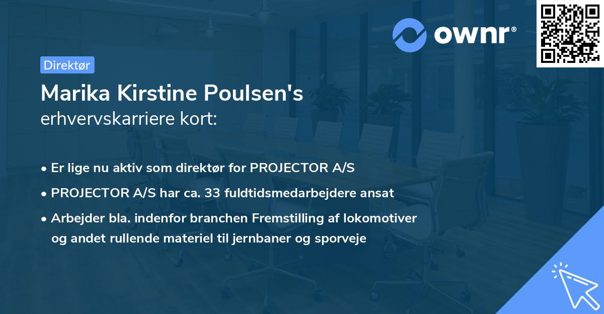 Marika Kirstine Poulsen's erhvervskarriere kort