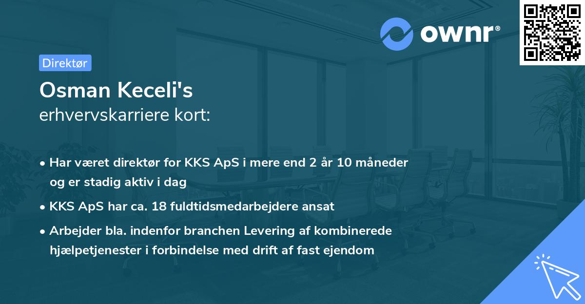 Osman Keceli's erhvervskarriere kort