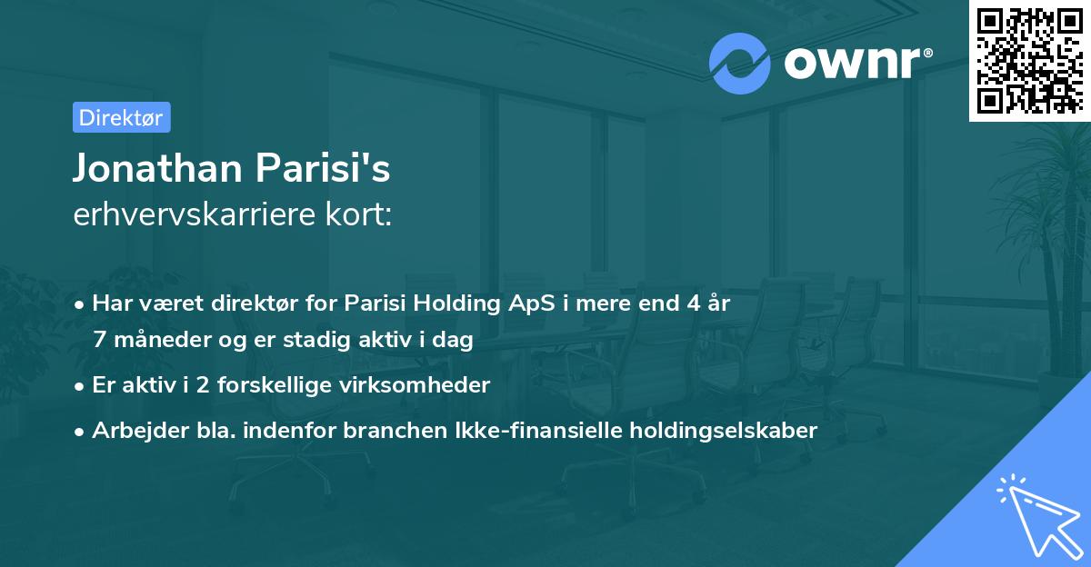 Jonathan Parisi's erhvervskarriere kort
