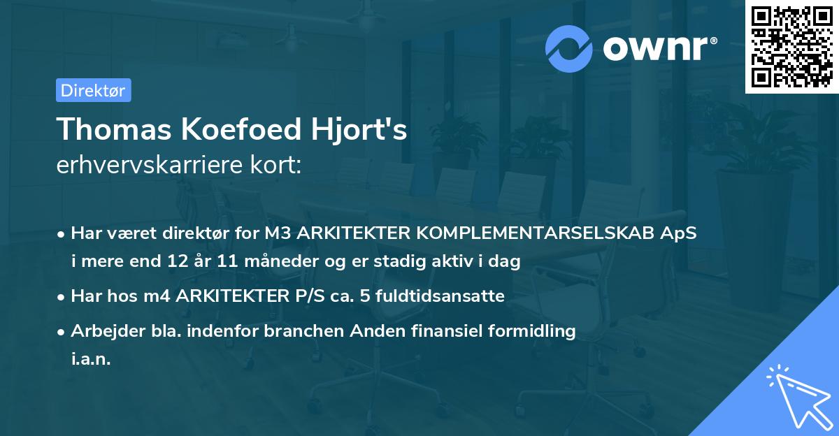 Thomas Koefoed Hjort's erhvervskarriere kort