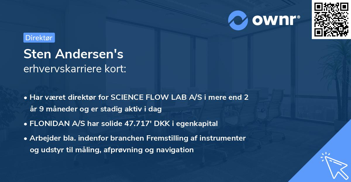 Sten Andersen's erhvervskarriere kort