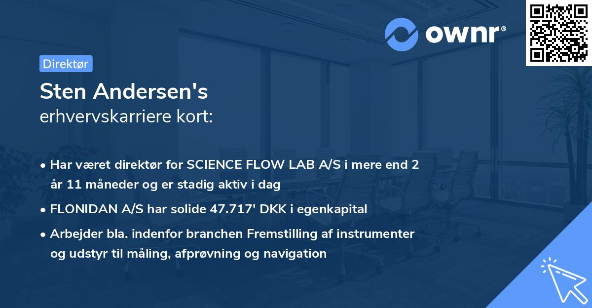 Sten Andersen's erhvervskarriere kort