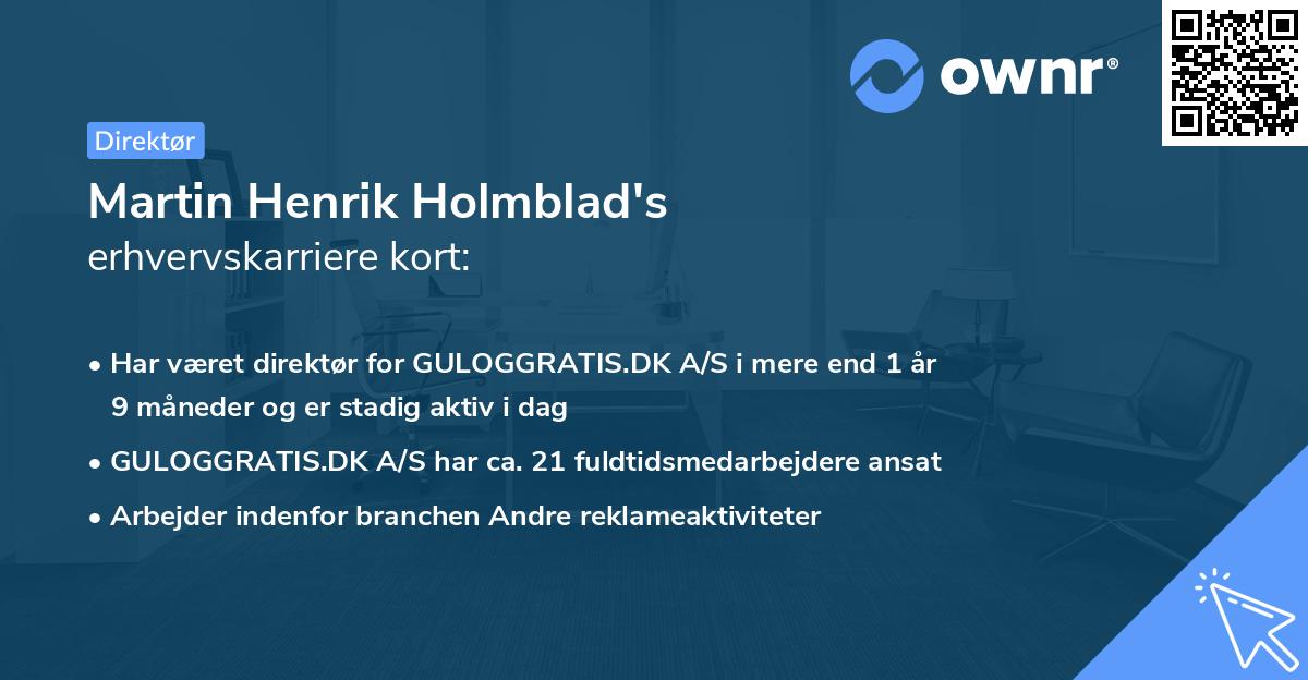Martin Henrik Holmblad's erhvervskarriere kort
