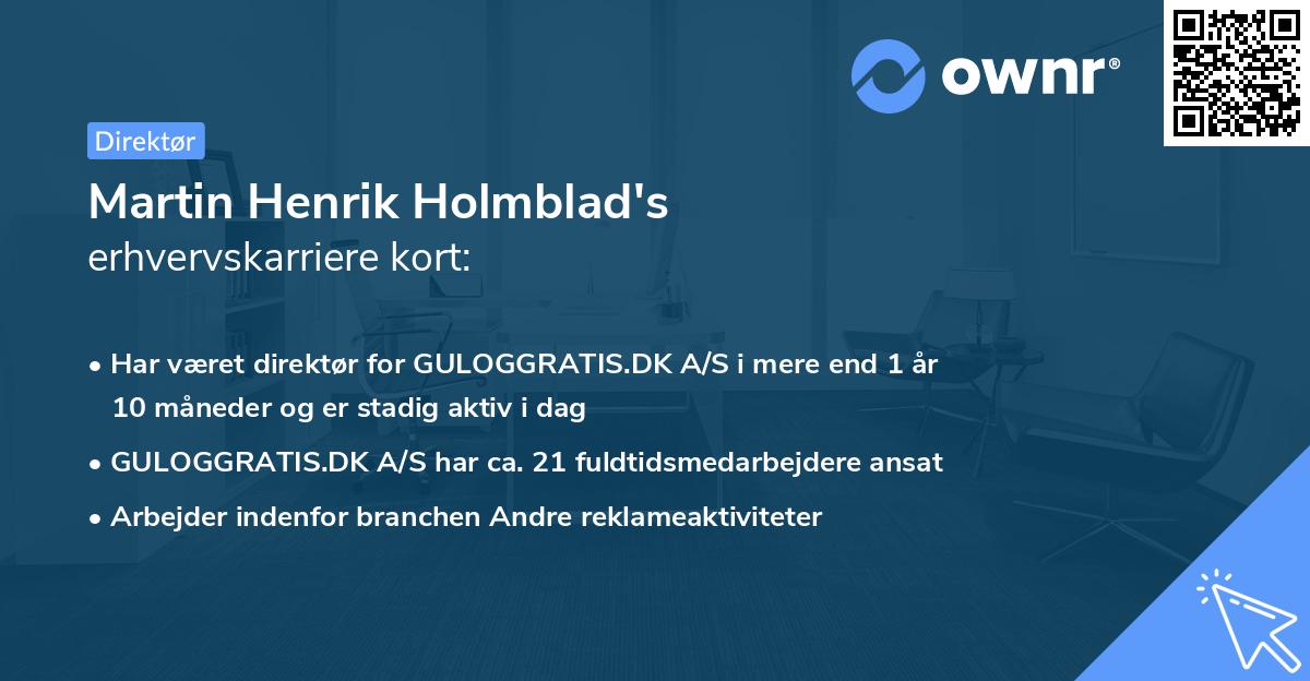 Martin Henrik Holmblad's erhvervskarriere kort