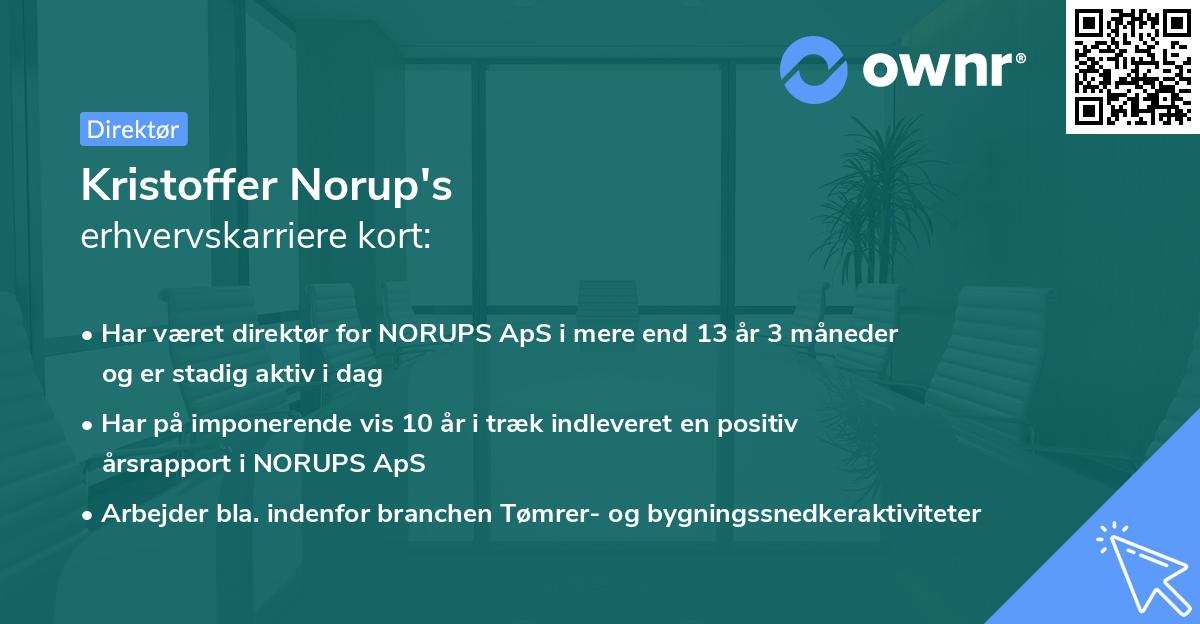 Kristoffer Norup's erhvervskarriere kort