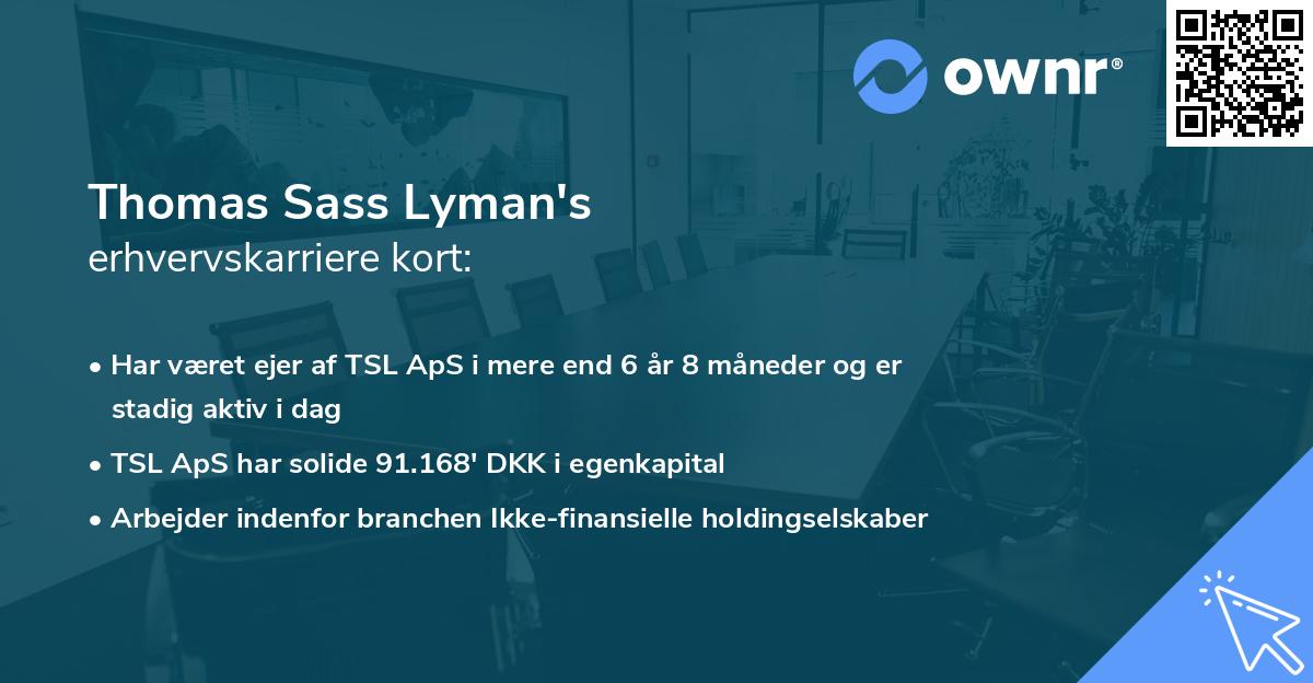 Thomas Sass Lyman's erhvervskarriere kort