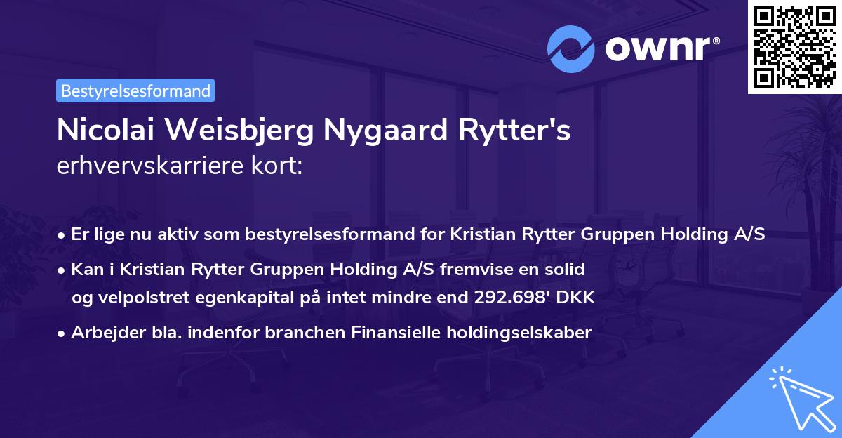 Nicolai Weisbjerg Nygaard Rytter's erhvervskarriere kort