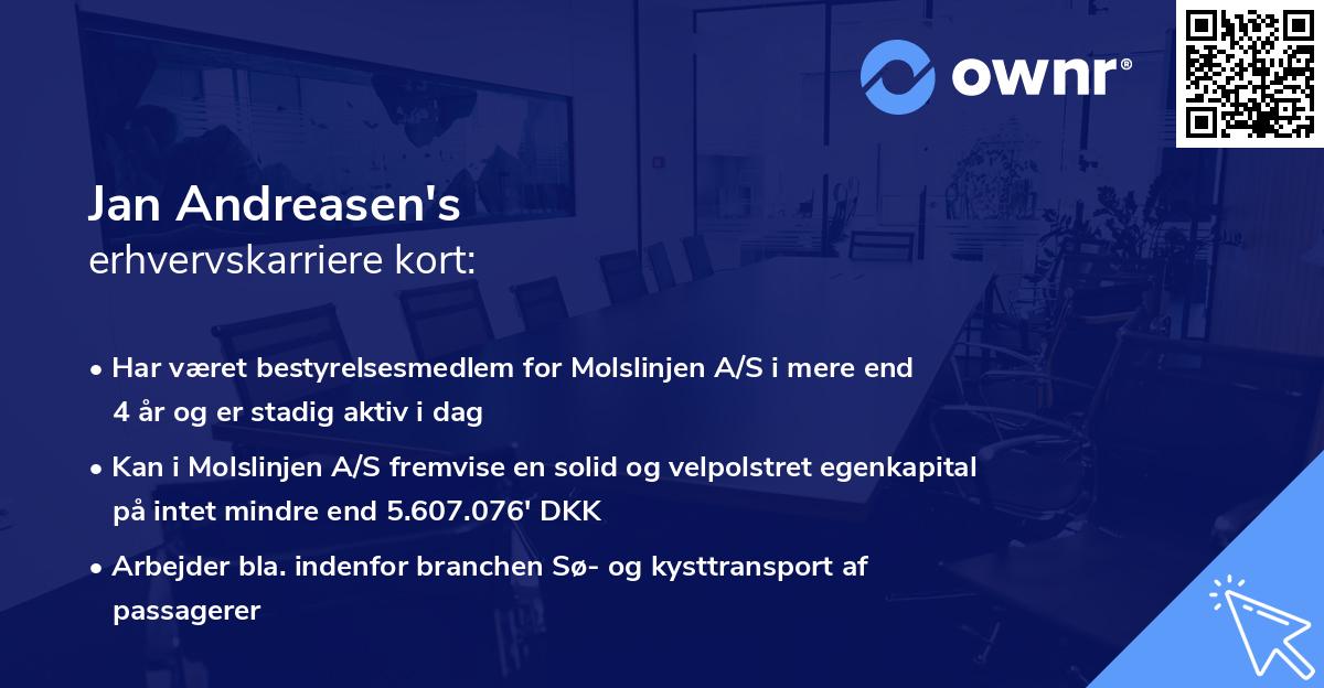Jan Andreasen's erhvervskarriere kort