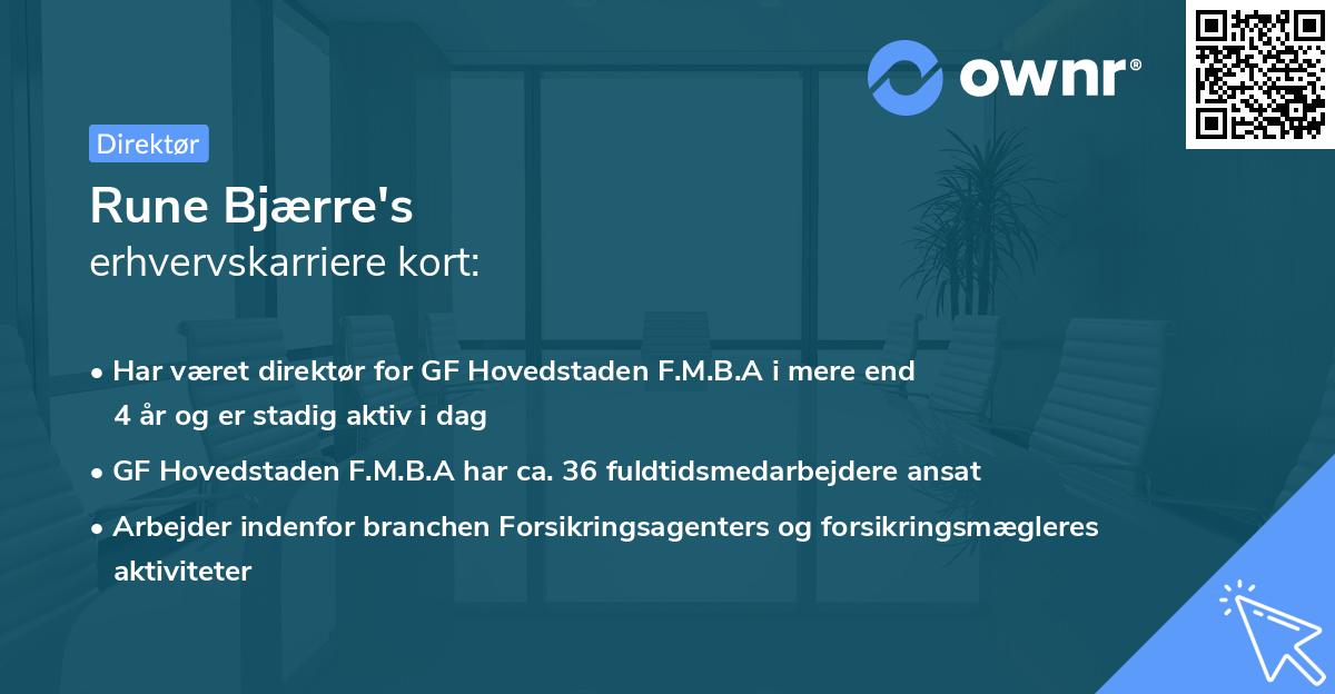 Rune Bjærre's erhvervskarriere kort