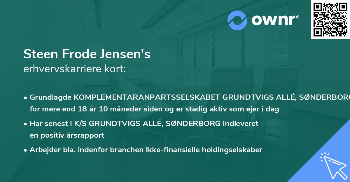 Steen Frode Jensen's erhvervskarriere kort