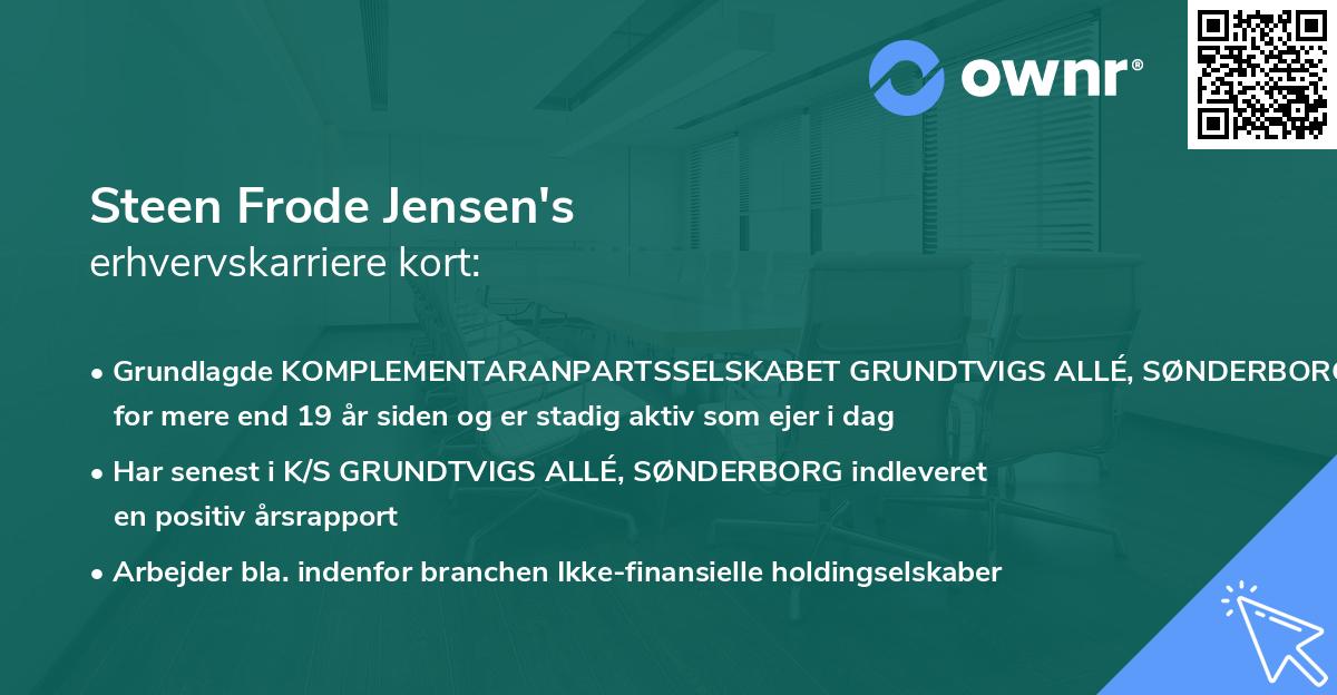 Steen Frode Jensen's erhvervskarriere kort