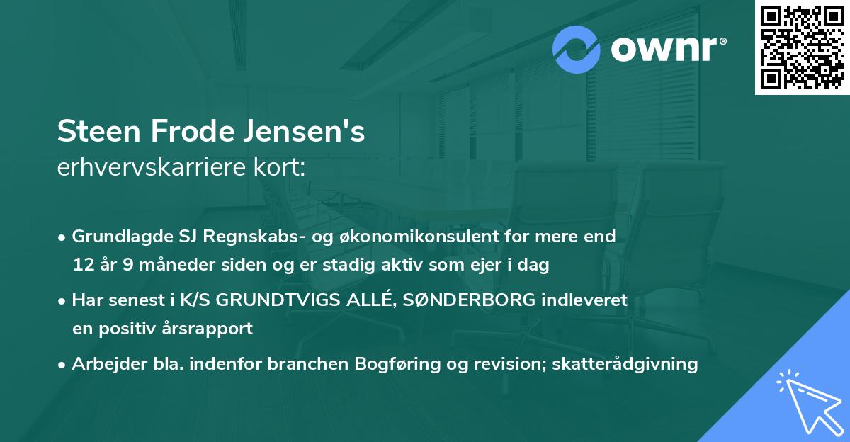 Steen Frode Jensen's erhvervskarriere kort
