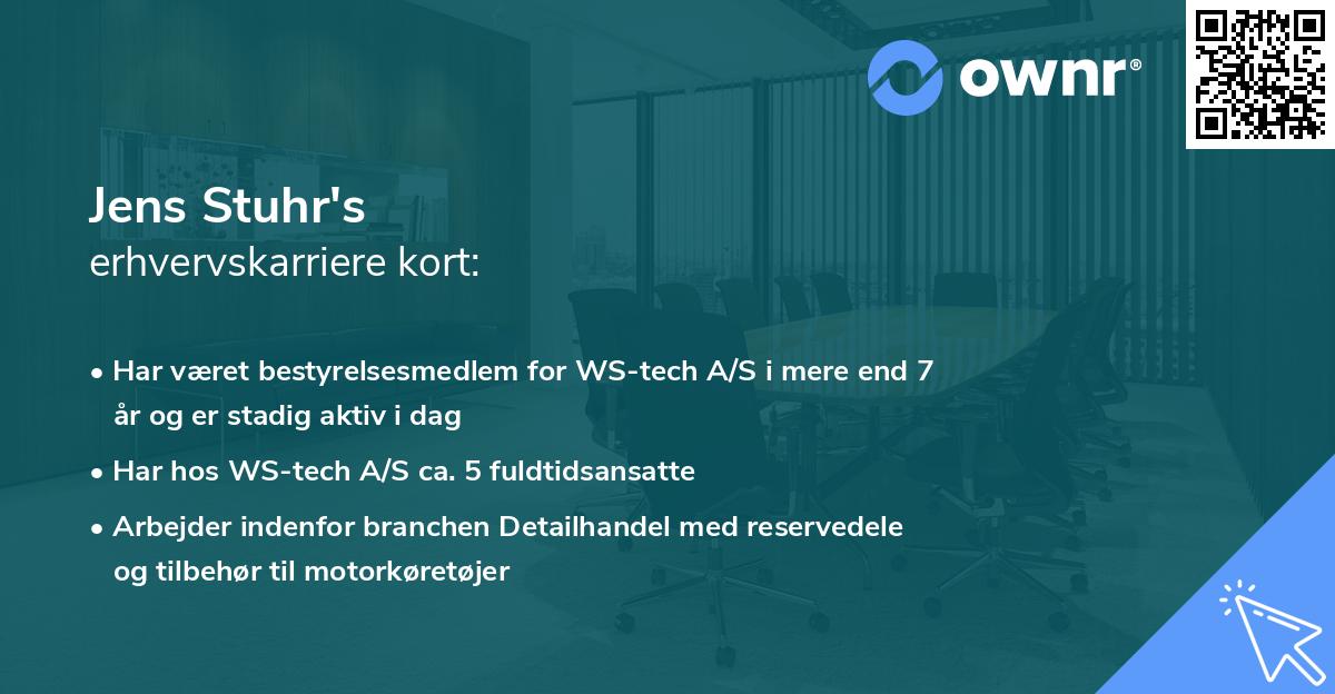 Jens Stuhr's erhvervskarriere kort