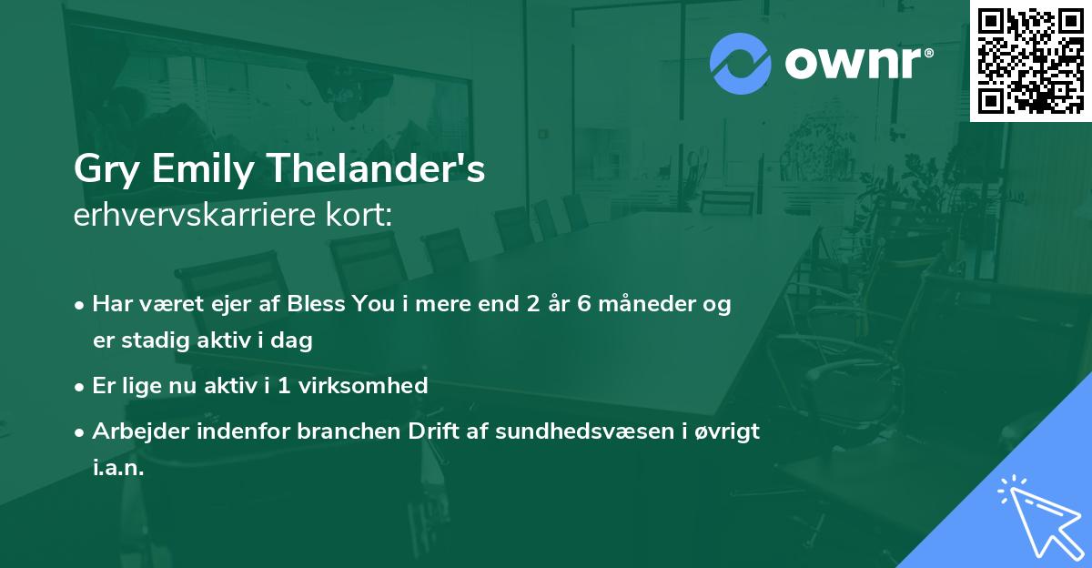 Gry Emily Thelander's erhvervskarriere kort