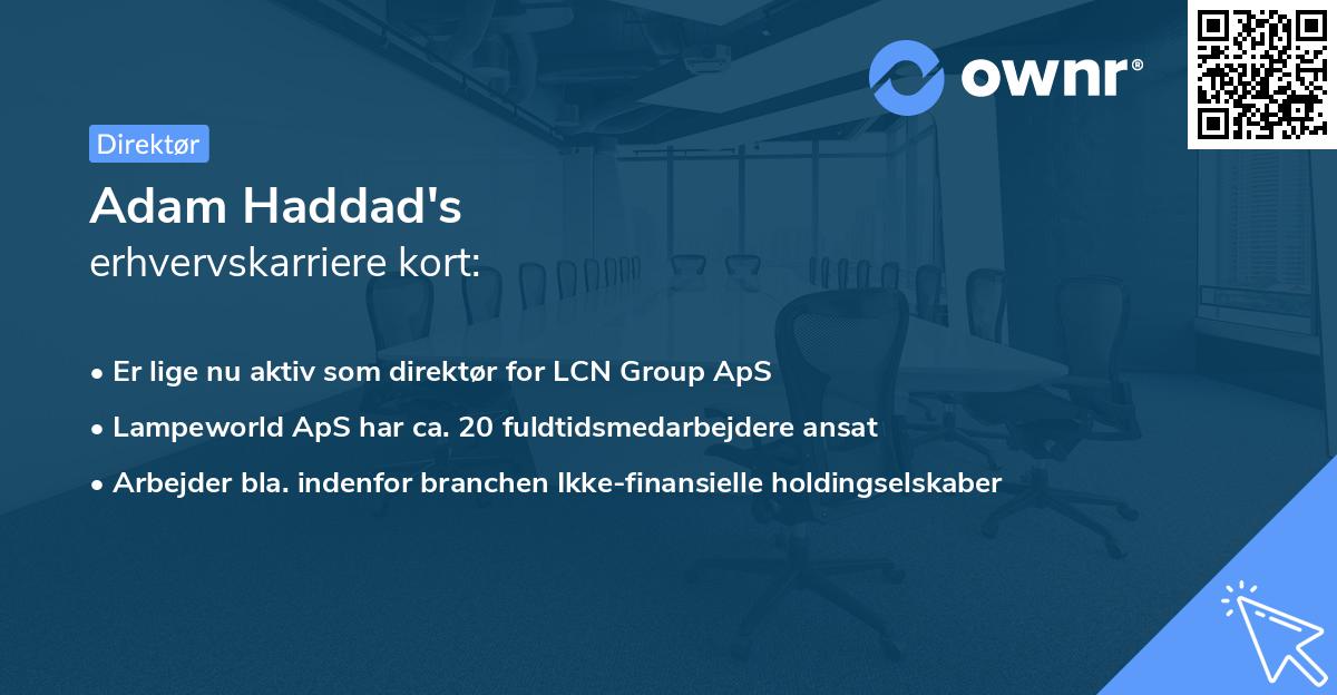 Adam Haddad's erhvervskarriere kort