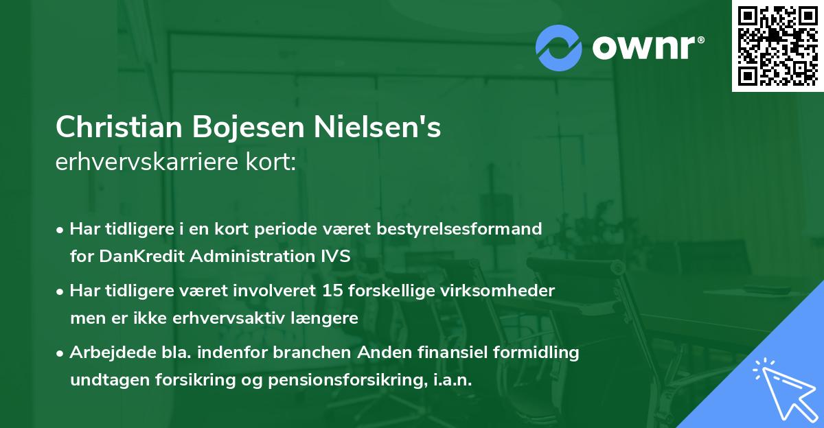 Christian Bojesen Nielsen's erhvervskarriere kort
