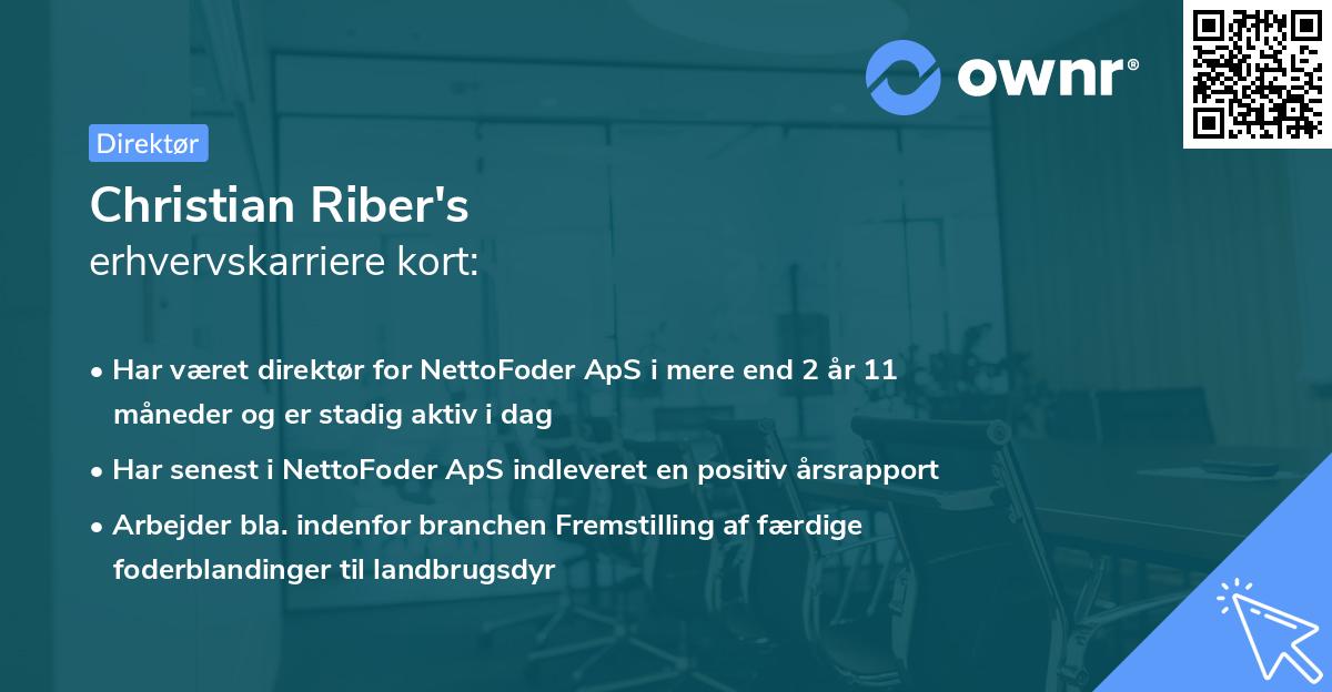 Christian Riber's erhvervskarriere kort
