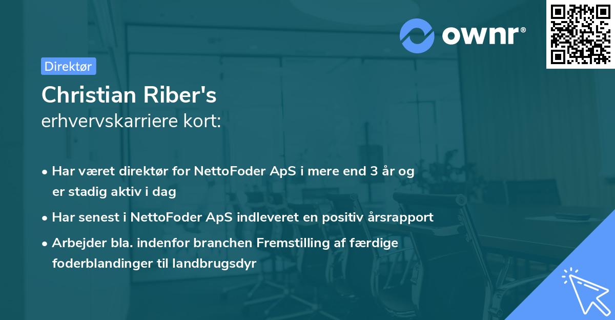 Christian Riber's erhvervskarriere kort