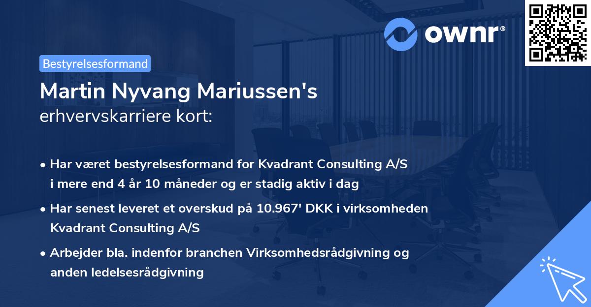 Martin Nyvang Mariussen's erhvervskarriere kort