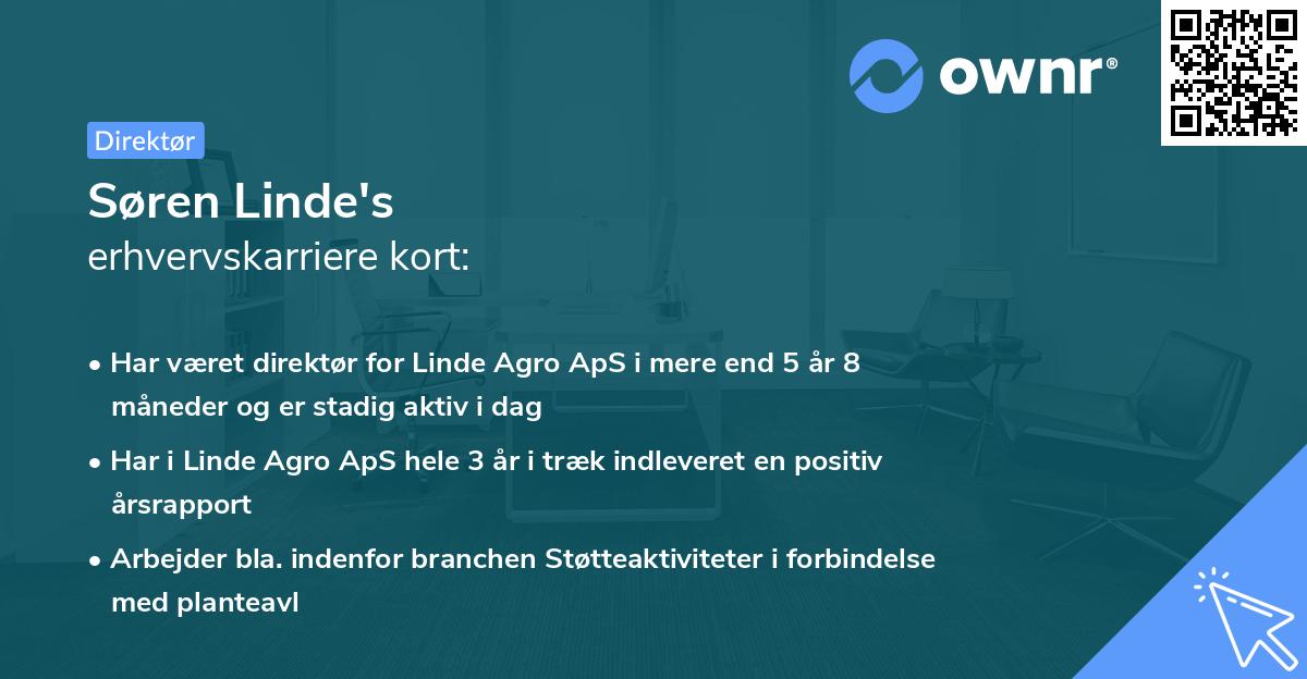 Søren Linde's erhvervskarriere kort