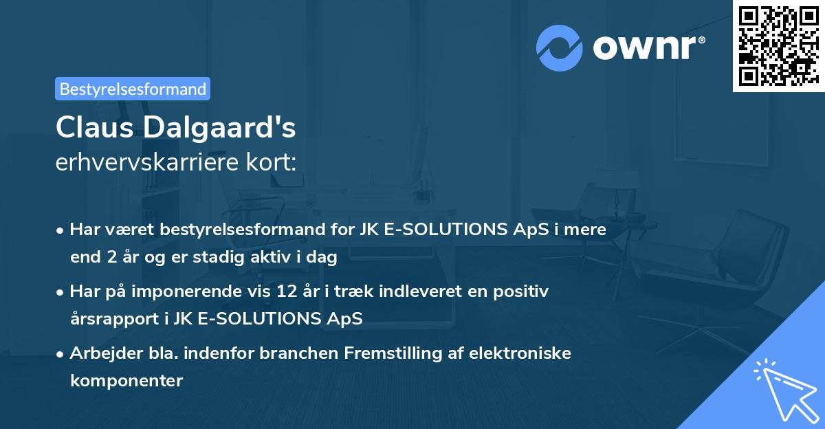 Claus Dalgaard's erhvervskarriere kort