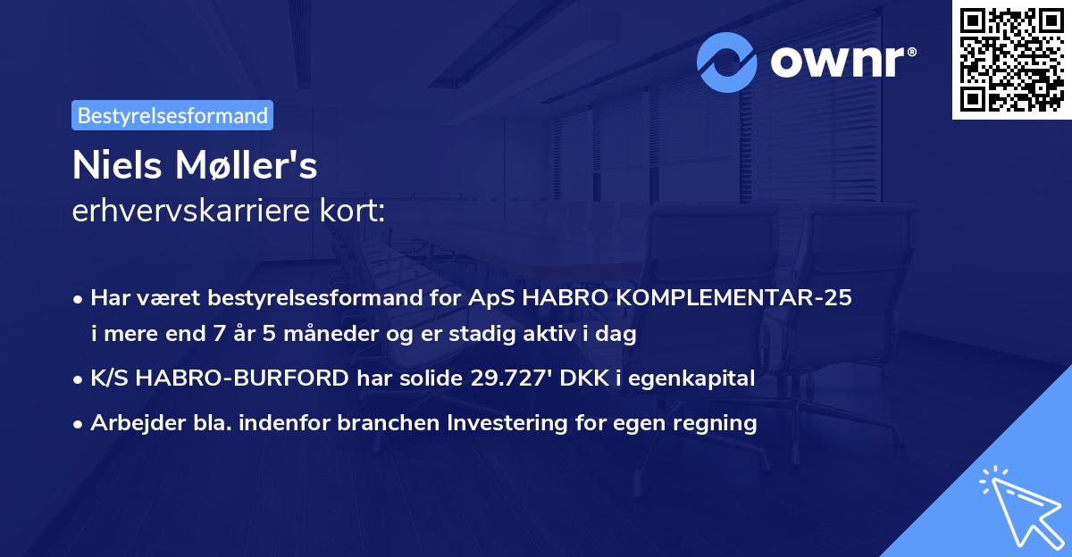 Niels Møller's erhvervskarriere kort