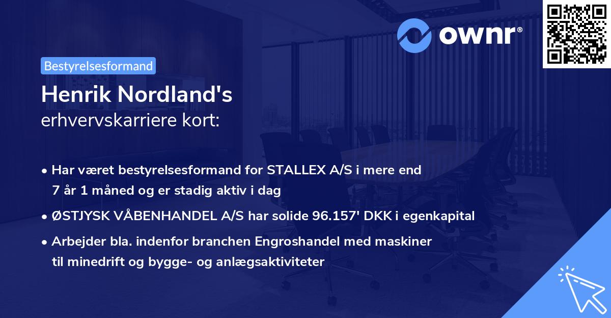 Henrik Nordland's erhvervskarriere kort