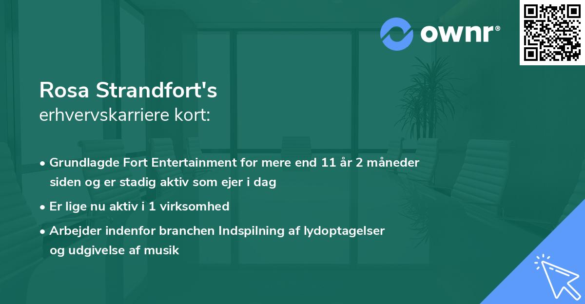 Rosa Strandfort's erhvervskarriere kort