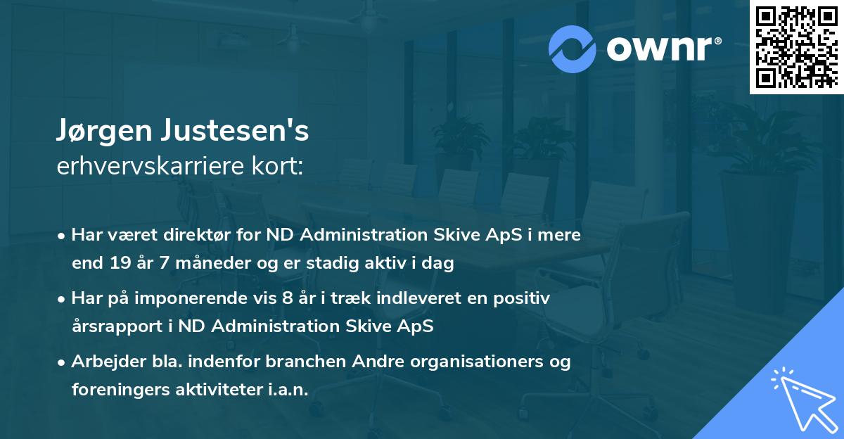 Jørgen Justesen's erhvervskarriere kort