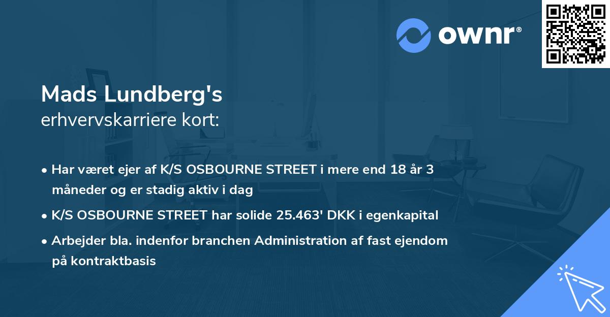 Mads Lundberg's erhvervskarriere kort