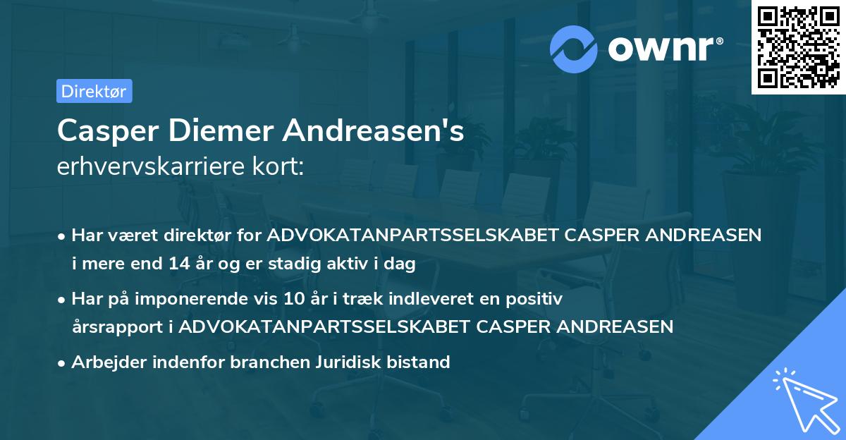 Casper Diemer Andreasen's erhvervskarriere kort