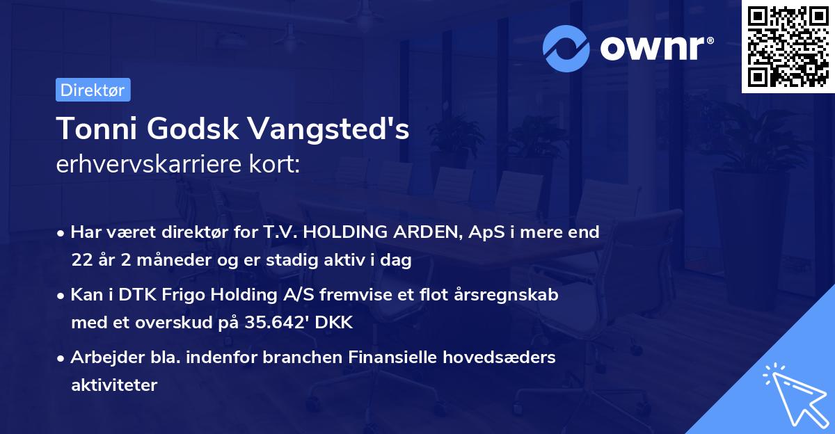 Tonni Godsk Vangsted's erhvervskarriere kort