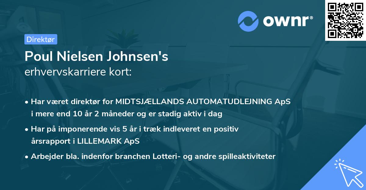 Poul Nielsen Johnsen's erhvervskarriere kort
