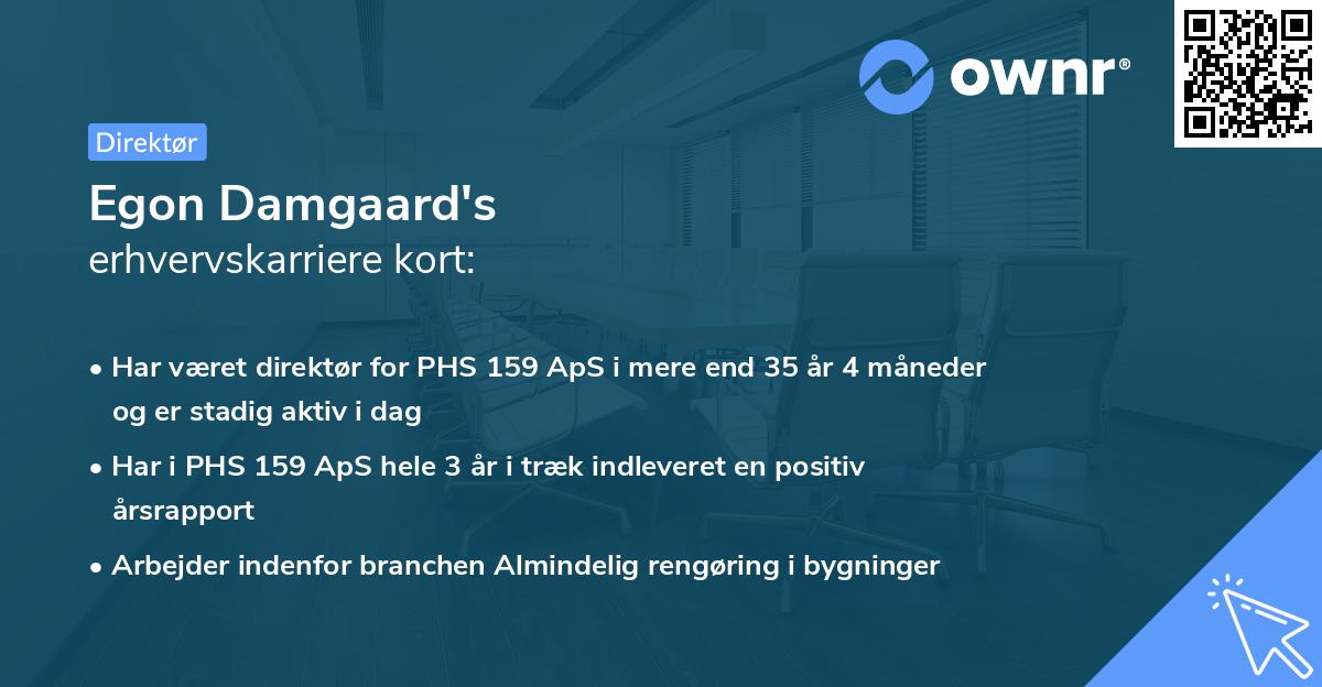 Egon Damgaard's erhvervskarriere kort