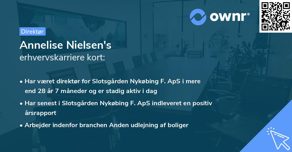 Annelise Nielsen's erhvervskarriere kort