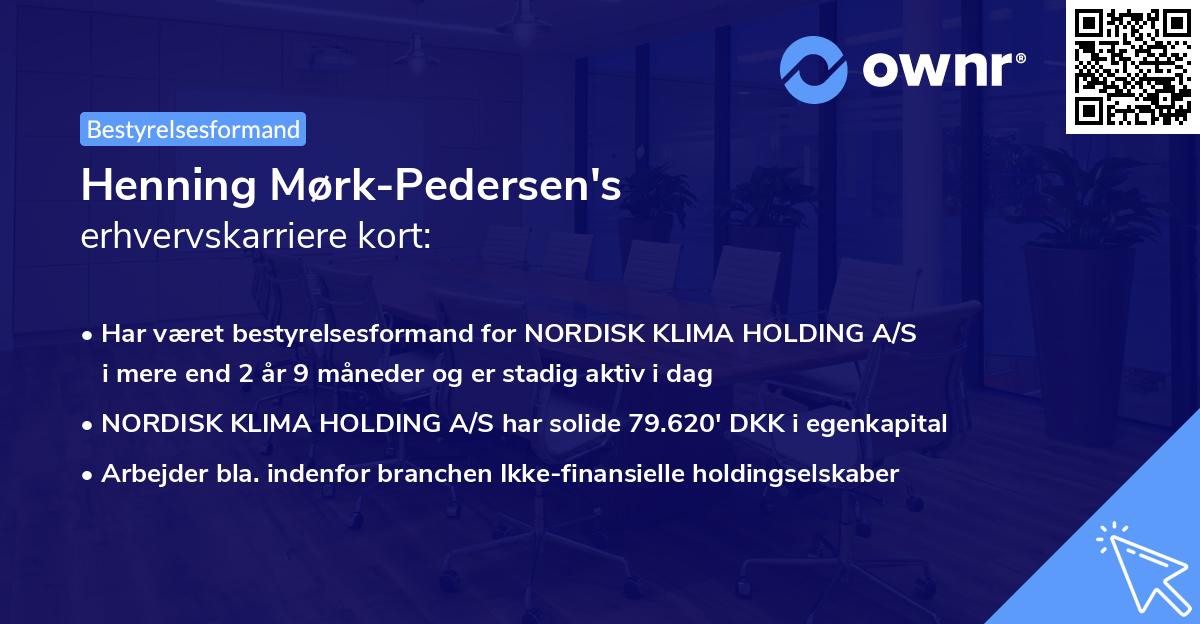 Henning Mørk-Pedersen's erhvervskarriere kort