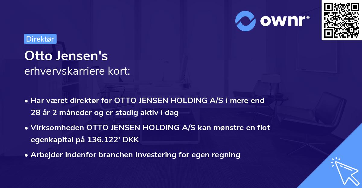 Otto Jensen's erhvervskarriere kort